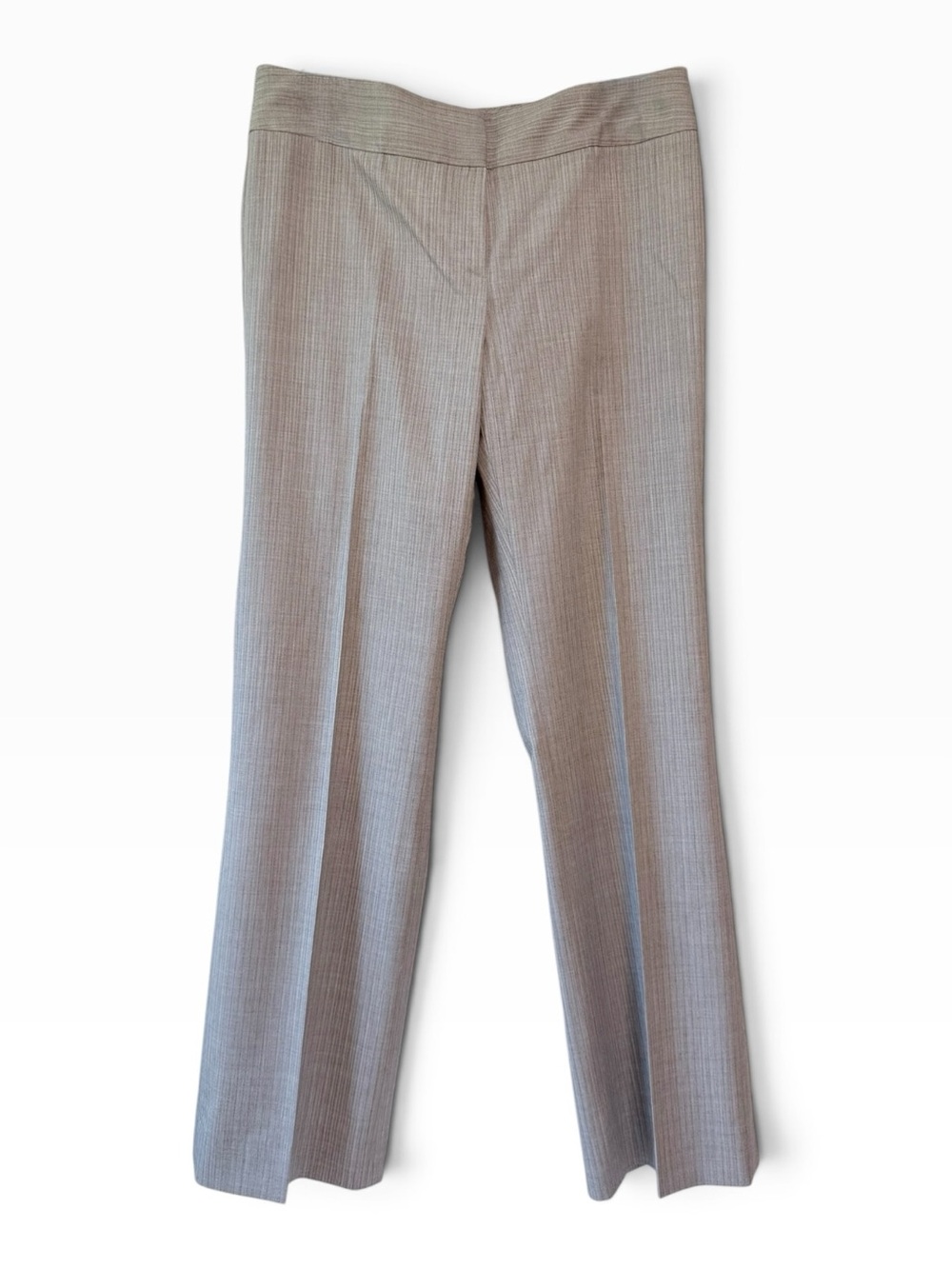 Classiques Entier Pinstripe Straight Leg Wool Trousers Grey Size 8